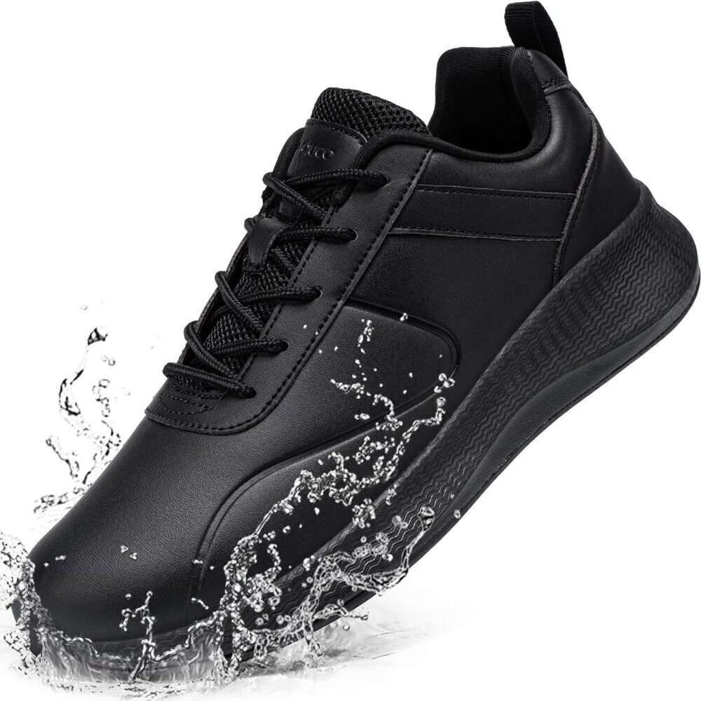 Non Slip Waterproof Work Shoes Women Kitchen Chef Sneakers Lightweight Black